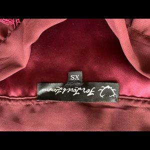 Maroon high to low skirt